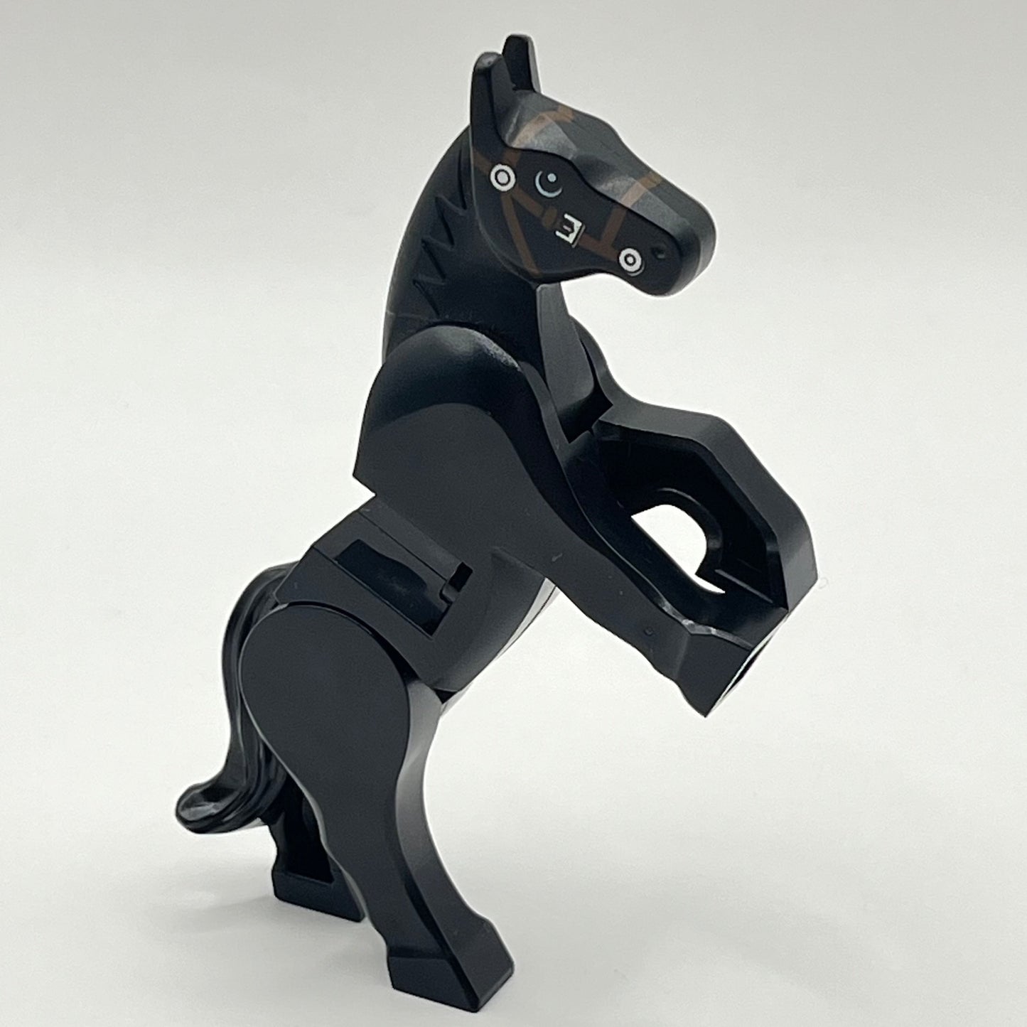 LEGO Black Horse Movable Head and Legs, White Pupils, 1 Piece