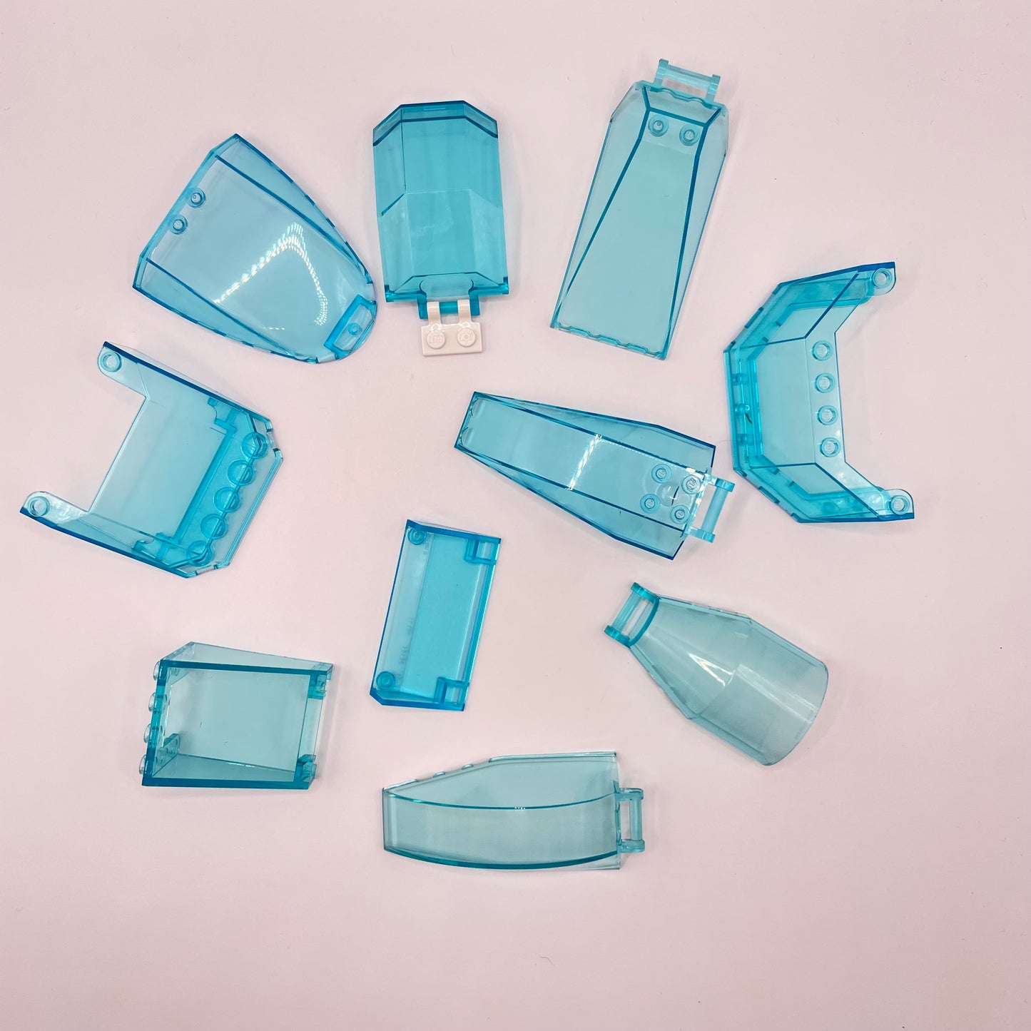 LEGO Mixed Windscreens, Transparent Light Blue, Vehicles, 10 Pieces