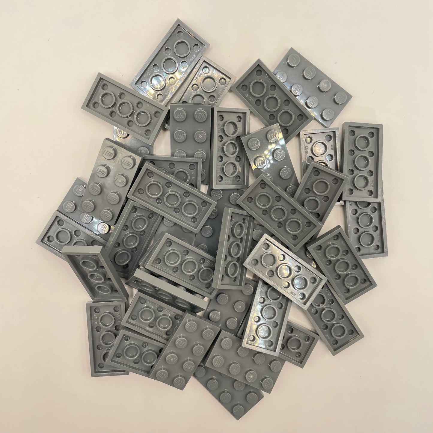 LEGO Plates, 2x4, Dark Bluish Grey, 40 Pieces
