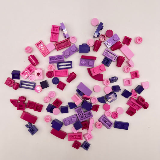 LEGO Greebling, Mixed Pink and Purple, 100 Pieces
