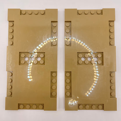 LEGO 8x16 Modified Plates, Dark Tan, 2 Pieces,