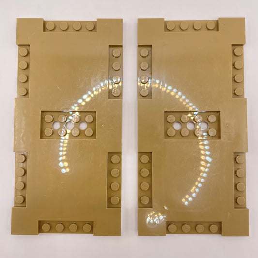 LEGO 8x16 Modified Plates, Dark Tan, 2 Pieces,
