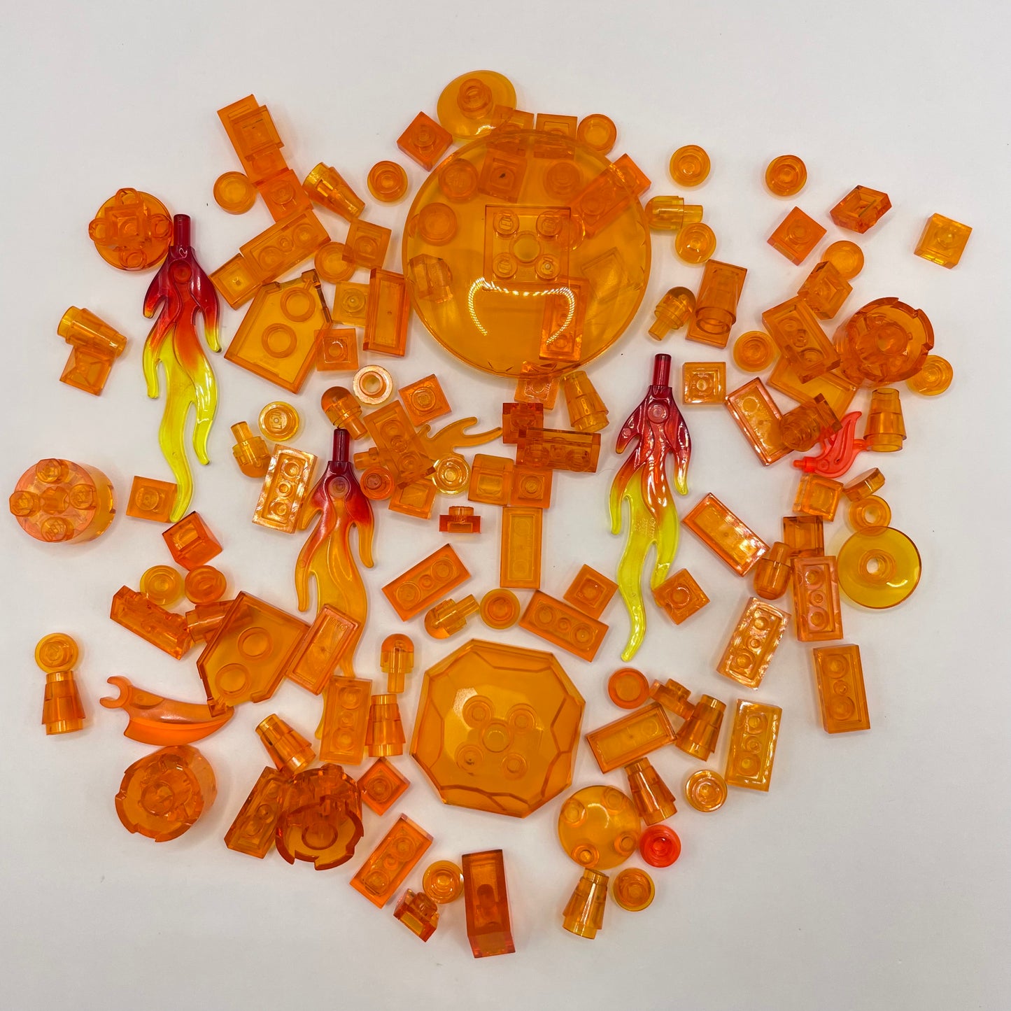 LEGO Transparent Orange, Mixed Pieces, Approx. 40g