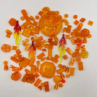LEGO Transparent Orange, Mixed Pieces, Approx. 40g