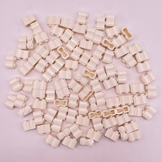 LEGO White Log Profile Bricks 1x2 (100 Pieces)