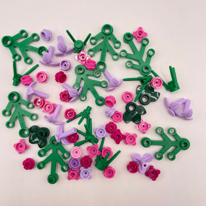 LEGO Flowers and Leaves, Pink and Purple, Plant, 60 Pieces