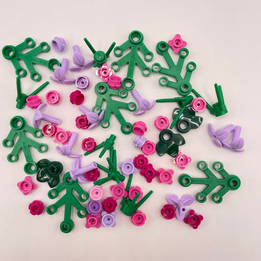 LEGO Flowers and Leaves, Pink and Purple, Plant, 60 Pieces