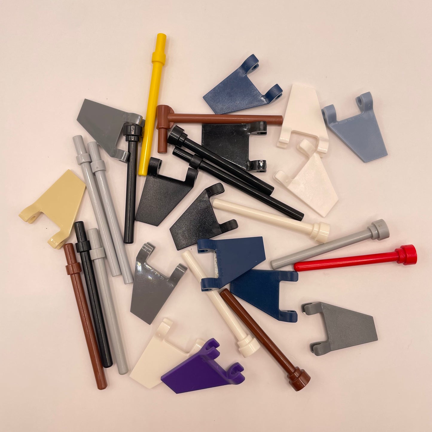 LEGO Plain Colourful Flags / Poles, 30 Pieces