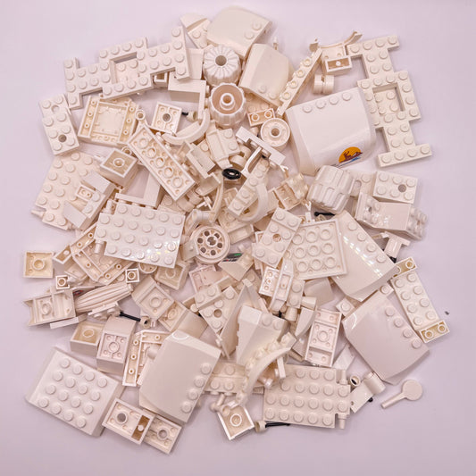 LEGO Mixed Cars and Trucks, Vehicle Pieces, White, Approx. 185g