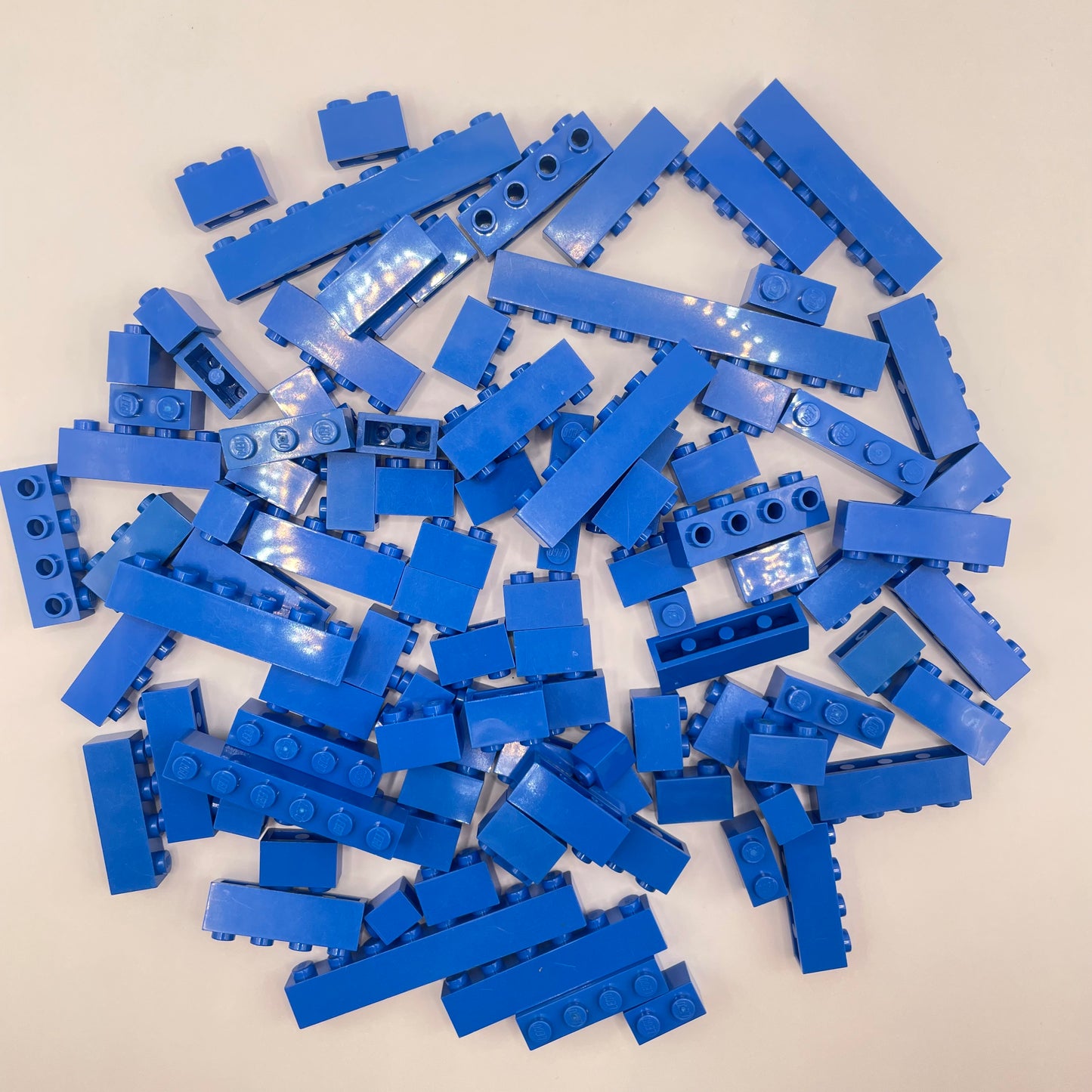 LEGO Bricks 1x Wide, Blue, Approx. 115g