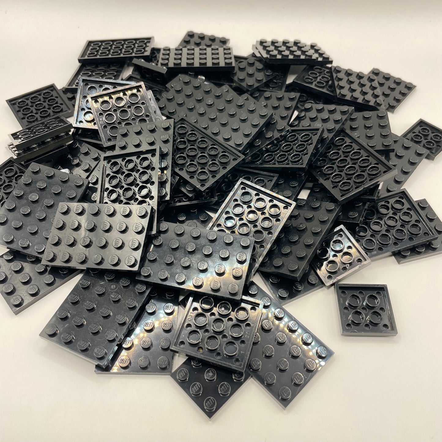 LEGO Medium Plates, Black, Approx. 190g