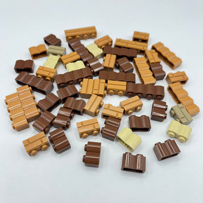 LEGO Textured Brick, Mixed Brown, 50 pieces