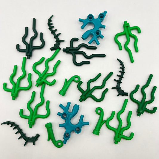 LEGO Mixed Coral, Mixed Green, 17 Pieces