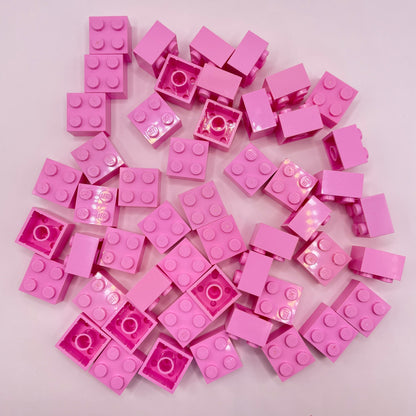 LEGO 2x2 Bricks, Bright Pink, 50 Pieces