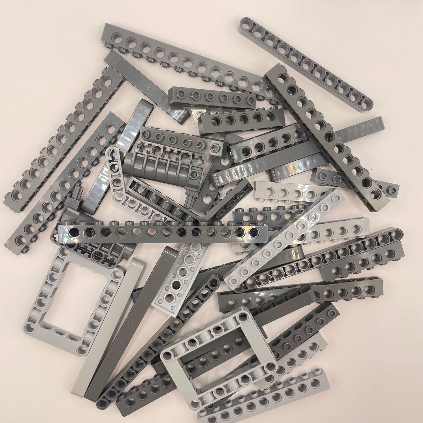LEGO Large Bricks and Lift Arms, Technic, Mixed Grey, Approx. 130g
