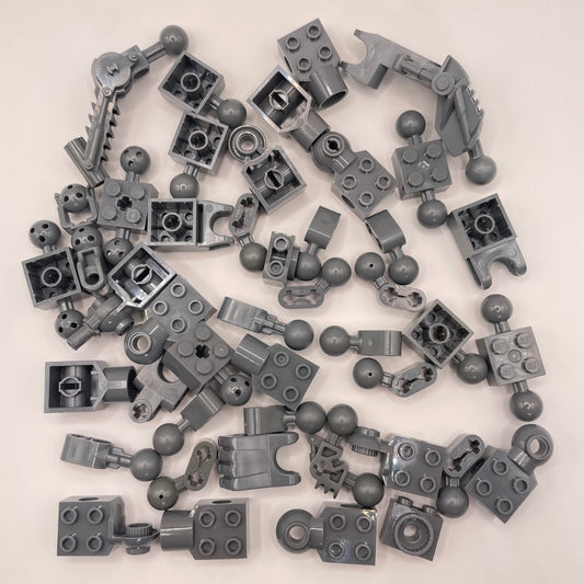LEGO Bionicle Joints, Dark Bluish Grey, Approx. 80g