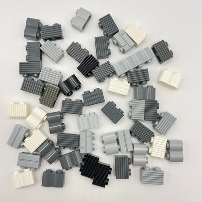 LEGO Textured Brick, Mixed Grey, 50 pieces