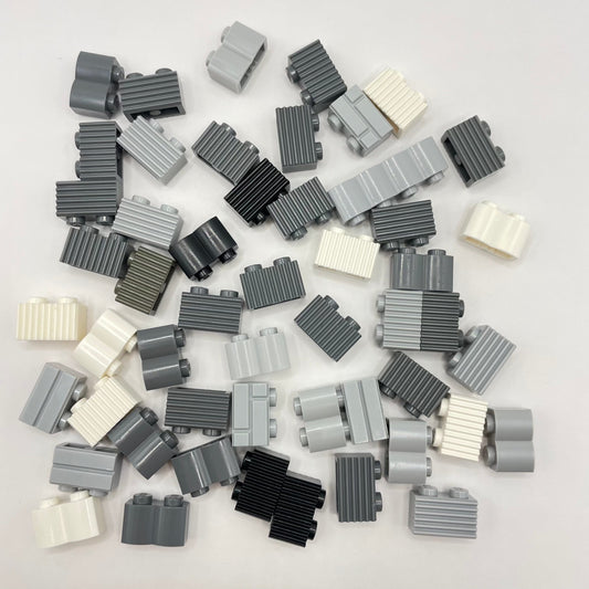 LEGO Textured Brick, Mixed Grey, 50 pieces