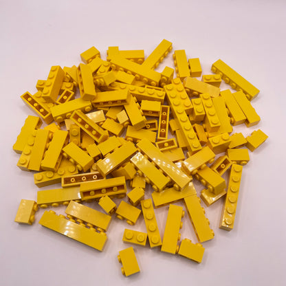 LEGO Bricks, 1x Wide, Yellow, Approx. 140g
