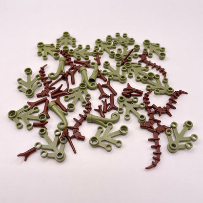 LEGO Mixed Leaves, Olive and Reddish Brown, Plant, 50 Pieces