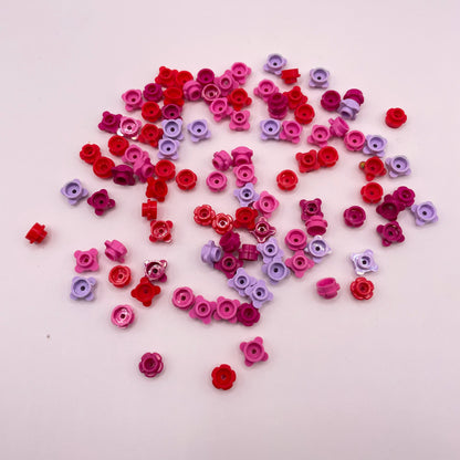 LEGO 1x1 Flowers, Pink, Purple, Red, 100 Pieces, Plant