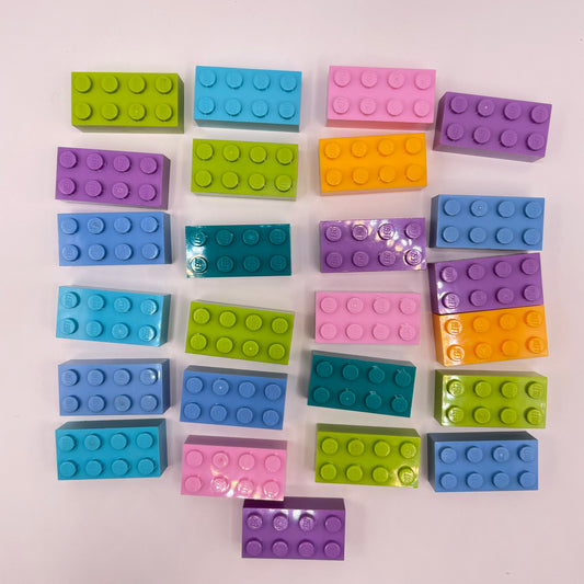 LEGO 2 x 4 Bricks, Mixed Colours, 25 Pieces