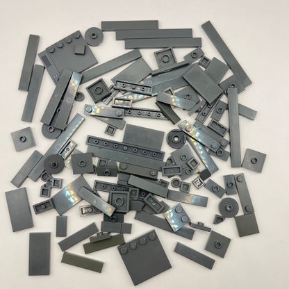 LEGO Dark Bluish Grey, Tiles and Modified Plates, Approx. 60g