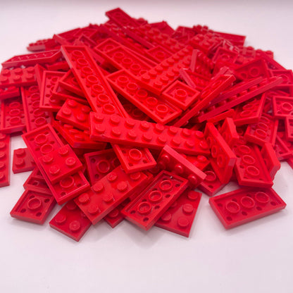 LEGO Plates 2x wide, Red, Approx. 200g