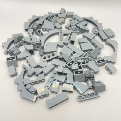 LEGO Light Bluish Grey, Mixed Bricks with Arches, Approx. 90g