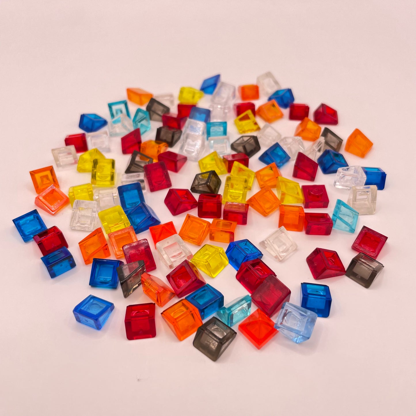 LEGO Mixed Colours, Transparent, Cheese Slopes, (100 Pieces)