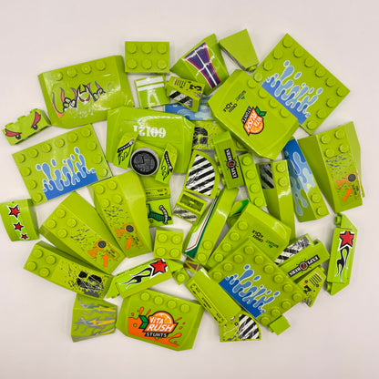 LEGO Vehicle Pieces With Stickers, Lime Green, Approx. 100g