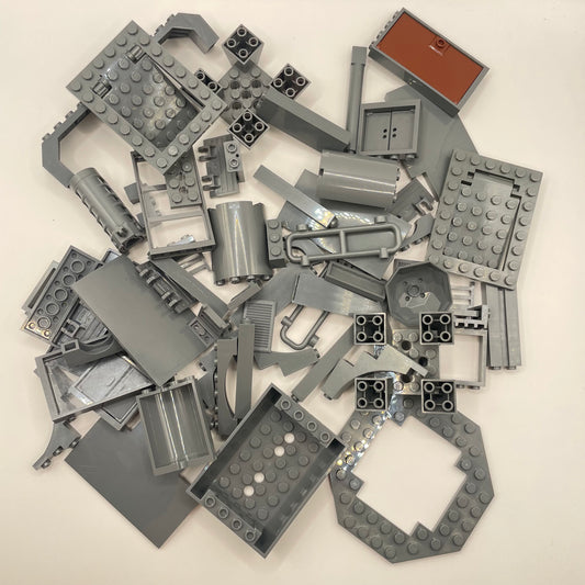 LEGO Unusual Building Pieces, Dark Bluish Grey, Approx. 190g