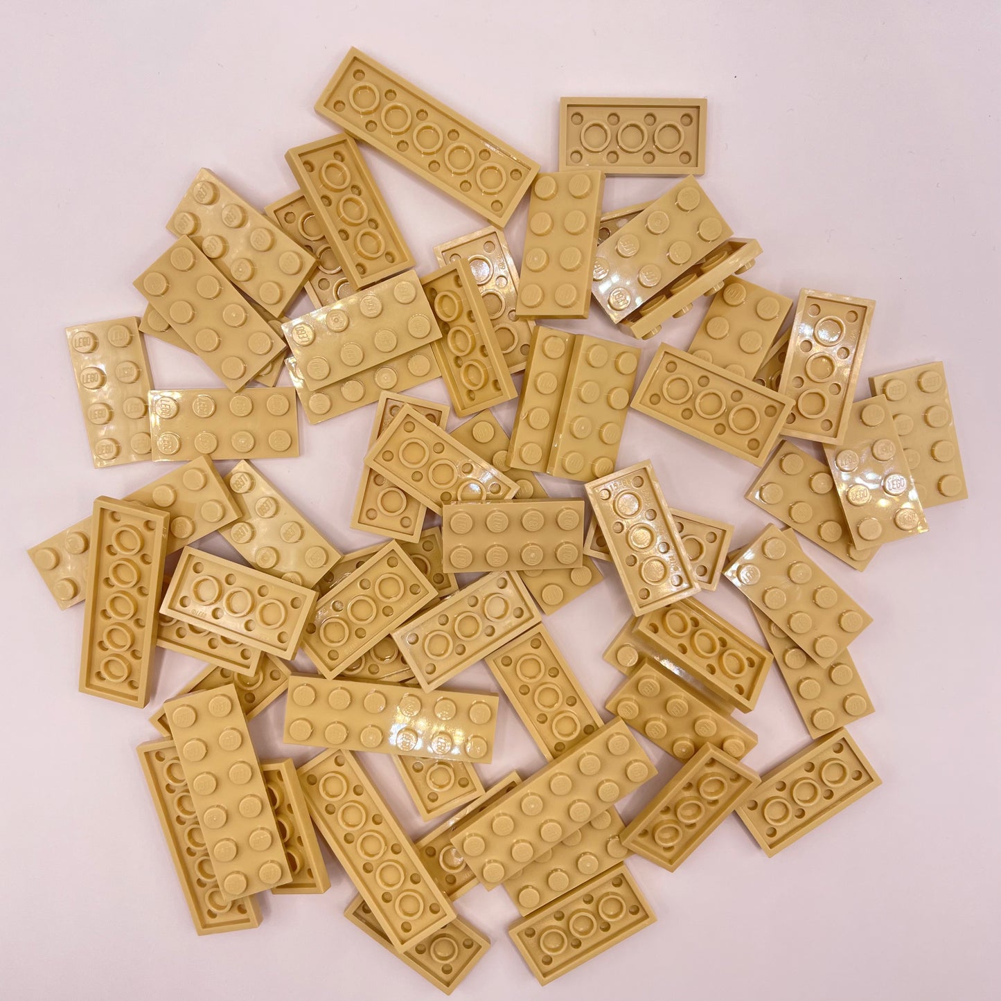 LEGO Plates, Medium, 2x Wide, Tan, Approx. 75g