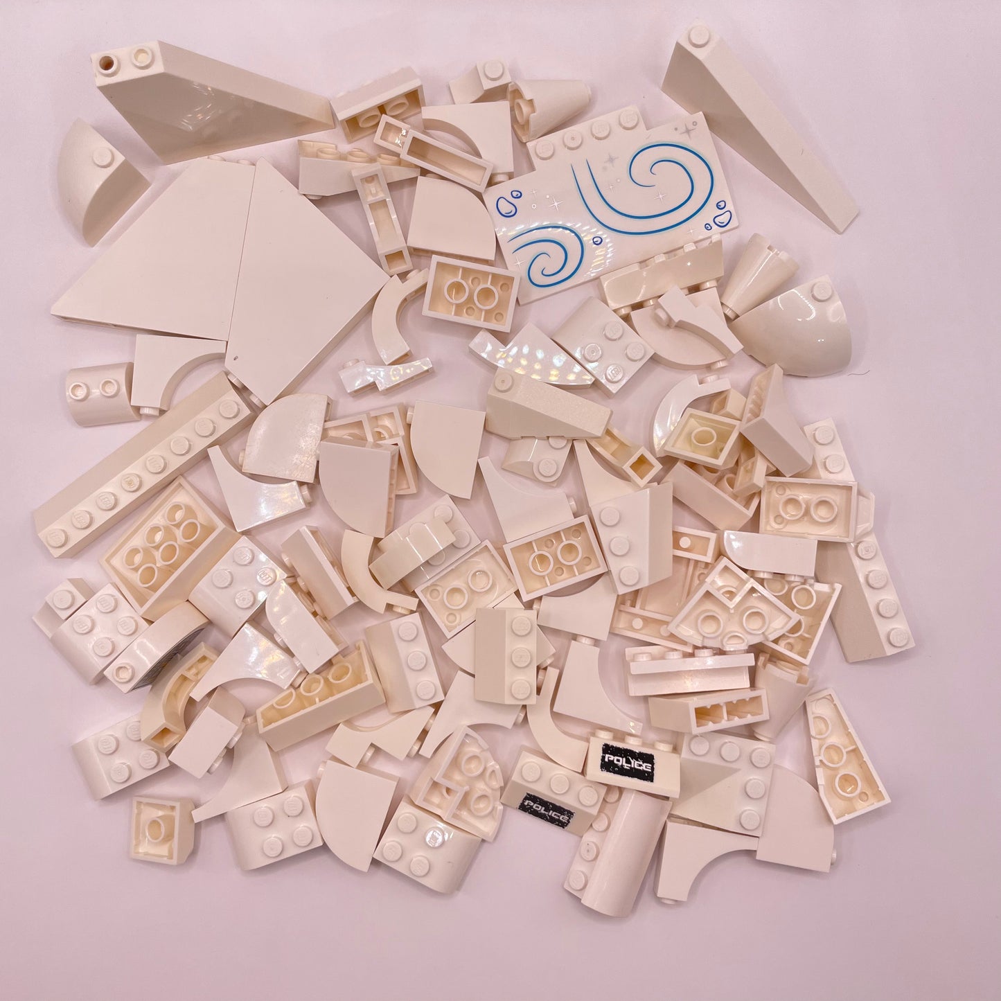 LEGO Slopes, Unusual Shapes, White, Approx. 160g
