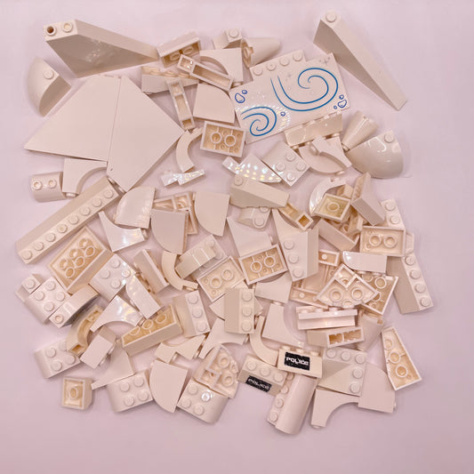 LEGO Slopes, Unusual Shapes, White, Approx. 160g