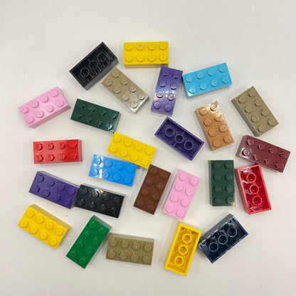LEGO 2 x 4 Bricks, Mixed Colours, 25 Pieces