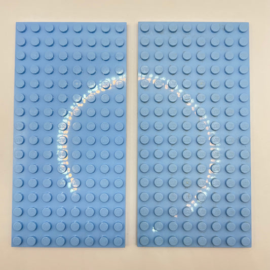 LEGO 8x16 Plates, Bright Light Blue, 2 Pieces