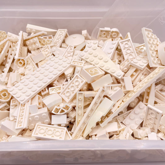 LEGO Random Selection, White, Mixed Bricks, Bulk, Approx. 1kg