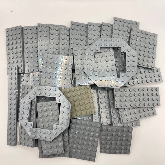 LEGO Medium Plates, Dark Grey, Approx. 230g