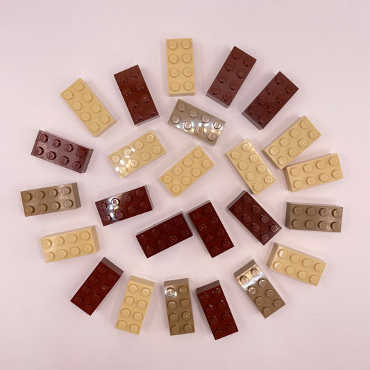 LEGO 2 x 4 Bricks, Mixed Colours, 25 Pieces