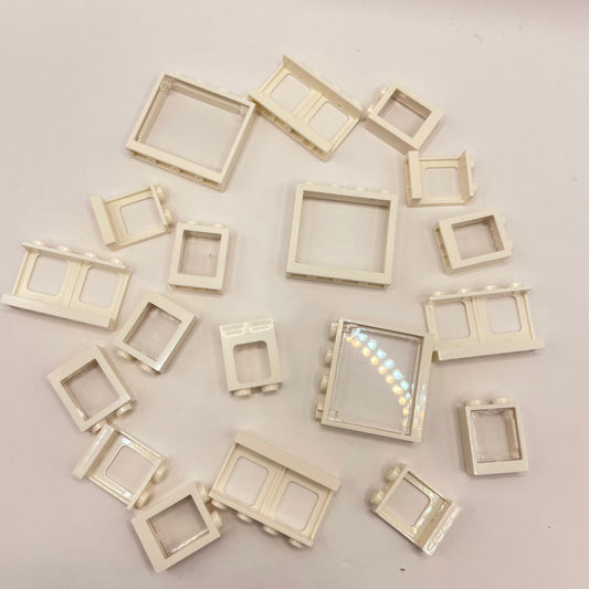 LEGO White, Small Window Frames, Building, 14 Pieces