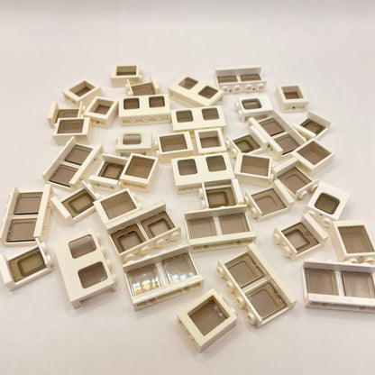 LEGO Small Building, White Trans Black Inserts, Building, Approx. 60g