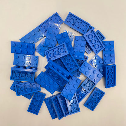 LEGO Plates, 2x4, Blue, 40 Pieces
