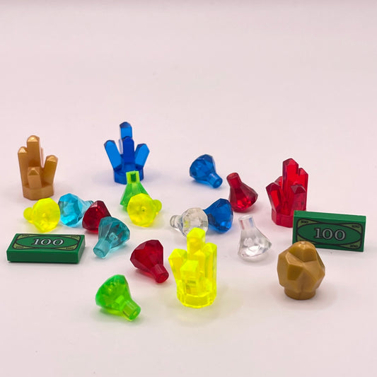LEGO Treasure, Gem Stones, Mixed Pieces, (20 Pieces)