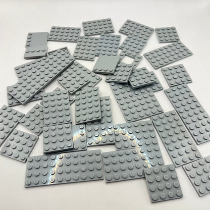 LEGO Plates 4x Wide, Light Bluish Grey, Approx. 120g
