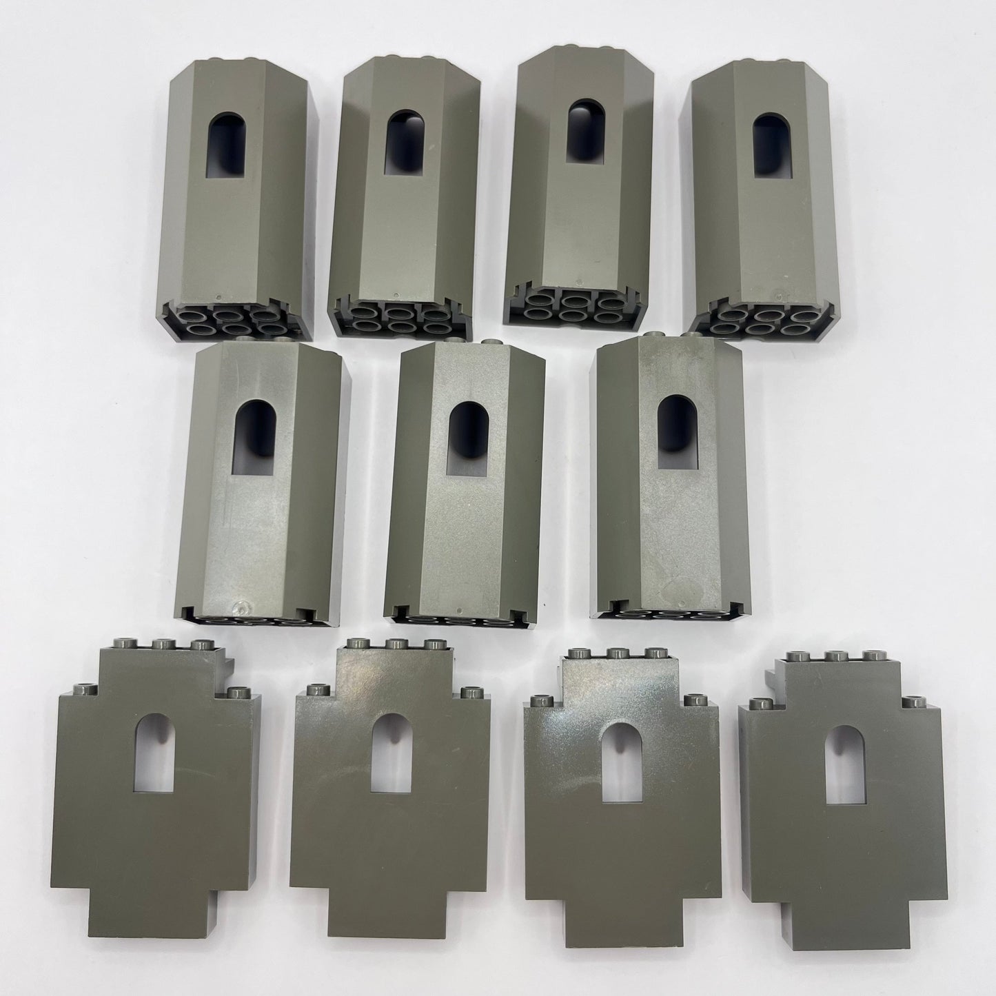 LEGO Old Dark Grey, Mixed Walls with Window, Building, 11 Pieces Castle