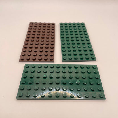LEGO Medium Plates, Dark Brown and Dark Green, 3 Pieces