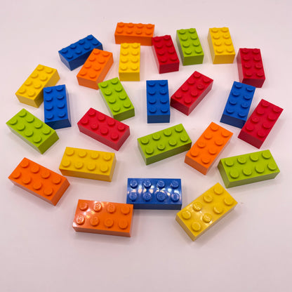 LEGO 2 x 4 Bricks, Mixed Colours, 25 Pieces