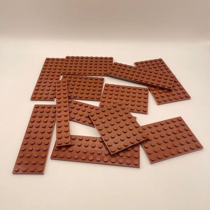 LEGO Medium Plates, Reddish Brown, Approx. 80g