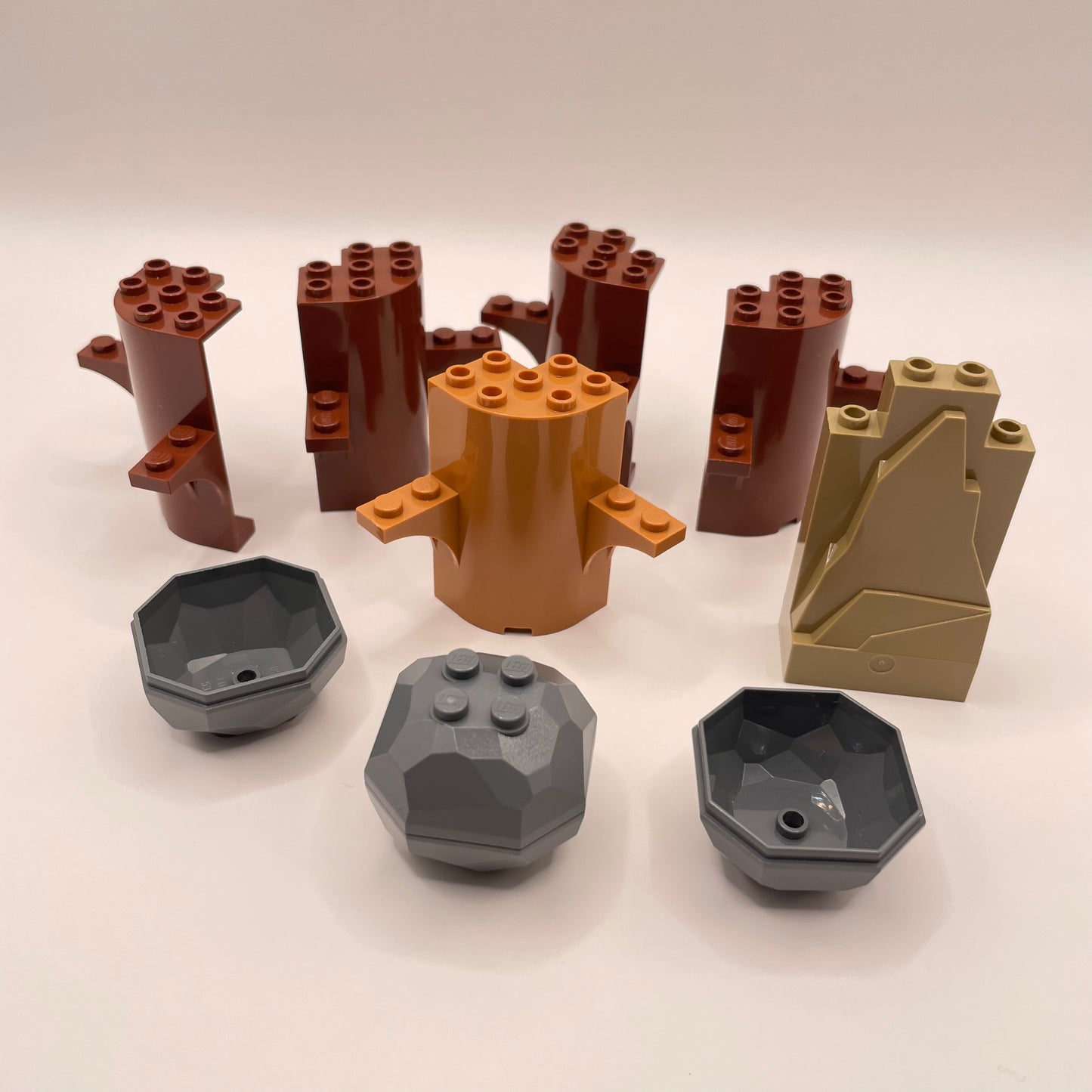 LEGO Rock Panels, Tree Trunk, Mixed Colours, Building Pieces, 10 Pieces